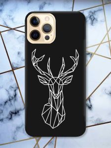 Матовий чорний чохол на Apple iPhone 12 Pro Max Олень (принт 129)