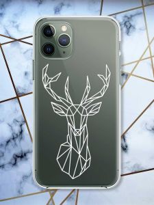 Прозорий чохол на iPhone 12 / 12 Pro Олень (принт 129)