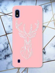 Матовий рожевий чохол на Samsung Galaxy A10 (2019) A105 Олень (принт 129)