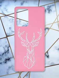 Матовий рожевий чохол на Samsung Galaxy A52 Олень (принт 129)