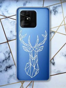 Прозорий чохол на Xiaomi Redmi 10C Олень (принт 129)