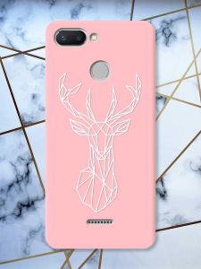 Матовий рожевий чохол на Xiaomi Redmi 6 Олень (принт 129)