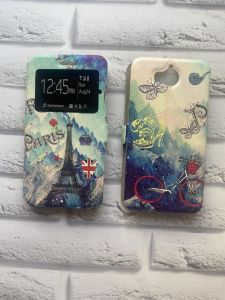 Чохол-книжка з принтом для Huawei Y5 2017 Вежа і прапор