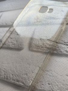 Силіконовий чохол з блискітками для Samsung Galaxy J4 Plus Прозорий