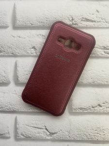 Силіконовий чохол з тисненням та вставкою для SAMSUNG Galaxy J1Ace J110 Бордовий