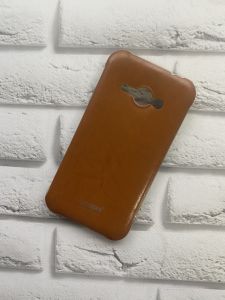 Силіконовий чохол з тисненням та прозорими боками для SAMSUNG Galaxy J1Ace J110 Коричневий