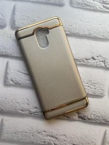 Силіконовий чохол карбоновий з бампером для Xiaomi Redmi 4 Срібний