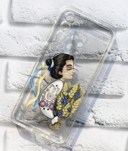 Прозорий чохол на Samsung Galaxy A13 4G Дівчина з колосками (патріотичний принт 172)