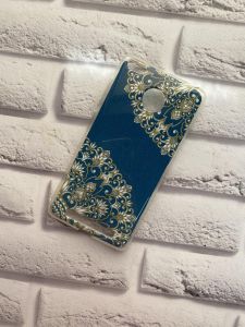 Силіконовий чохол з камінням для Xiaomi Redmi 3s Орнамент на зеленому