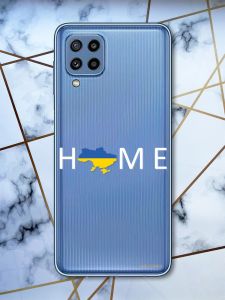 Прозорий чохол Samsung Galaxy M32 / M22 / A22 4G Дім Україна (патріотичний принт 73)