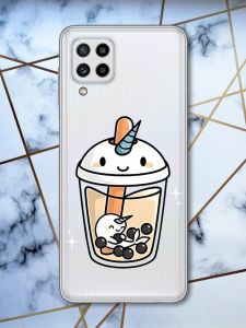 Прозорий чохол Samsung Galaxy M32 / M22 / A22 4G Коктейль Єдиноріг (принт 96)