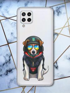 Прозорий чохол на Samsung Galaxy M32/M22/A22 4G :: Пес Патрон (патріотичний принт 4)