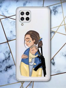Прозорий чохол для Samsung Galaxy M32 / M22 / A22 4G Захисниця (патріотичний принт 20)