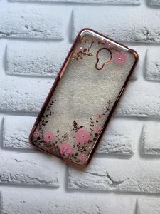 Силіконовий чохол із золотим обідком для Meizu M2 Note Букет