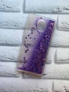 Силіконовий чохол з плаваючими блискітками для Meizu M5 Note Фіолетовий