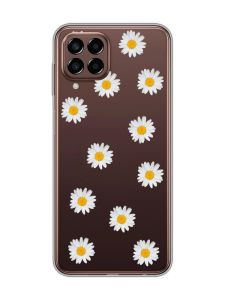 Прозорий чохол на Samsung Galaxy M33 5G Фон ромашки (принт 41)