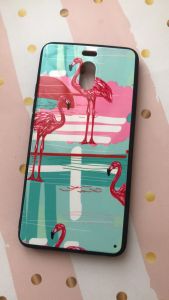 Пластиковий чохол з малюнком для Meizu M6 Note Фламінго на бірюзовому