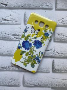 Силіконовий чохол із малюнком для SAMSUNG Galaxy A7 Квіти сині