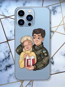 Прозорий чохол на Apple iPhone 13 Pro Max Подарунок Перемога (патріотичний принт 178)