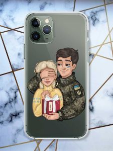 Прозорий чохол на iPhone 12 / 12 Pro Подарунок Перемога (патріотичний принт 178)