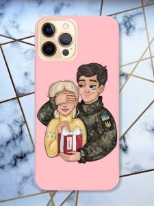 Матовий рожевий чохол на Apple iPhone 12 Pro Max Подарунок Перемога (патріотичний принт 178)