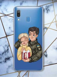 Прозорий чохол для Samsung Galaxy A30 (2019) / A20 (2019)  Подарунок Перемога (патріотичний принт 178)