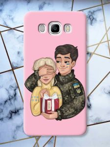 Матовий рожевий чохол на Samsung Galaxy J7(2016) J710 Подарунок Перемога (патріотичний принт 178)
