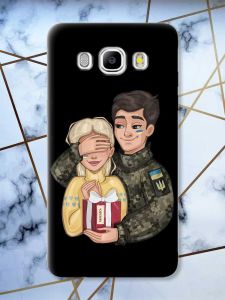 Матовий чорний чохол на Samsung Galaxy J5(2016) J510 Подарунок Перемога (патріотичний принт 178)