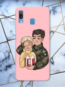 Матовий рожевий чохол на Samsung Galaxy A30 (2019) / A20 (2019) Подарунок Перемога (патріотичний принт 178)