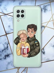Прозорий чохол на Samsung Galaxy A22 4G / M22 / M32 Подарунок Перемога (патріотичний принт 178)