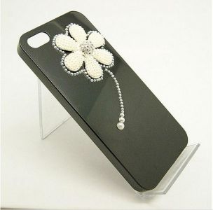 Пластиковий чохол для iPhone 5/5S Велика квітка. Чорний