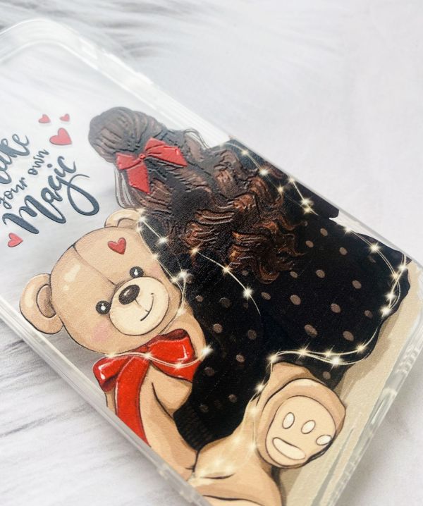 Прозорий чохол на Xiaomi Redmi 9T  Дівчина з ведмедиком (принт 188)