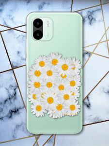 Прозорий чохол на Xiaomi Redmi A1 Ромашки (принт 40)
