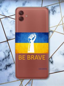Прозорий чохол на Samsung Galaxy A04 Мужність Україна (патріотичний принт 42)