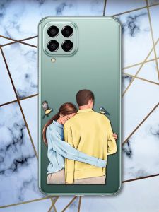 Прозорий чохол на Samsung Galaxy M33 5G Українська пара (патріотичний принт 14)