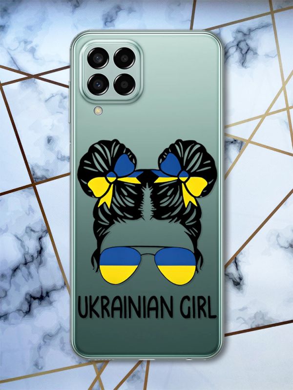Прозорий чохол на Samsung Galaxy M33 5G Українська дівчина (патріотичний принт 113)