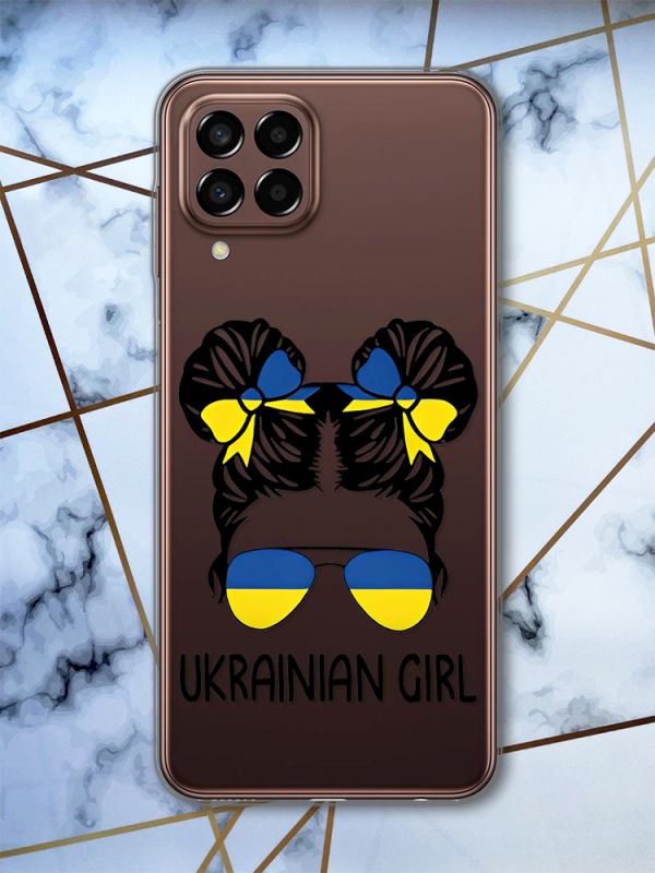 Прозорий чохол на Samsung Galaxy M33 5G Українська дівчина (патріотичний принт 113)