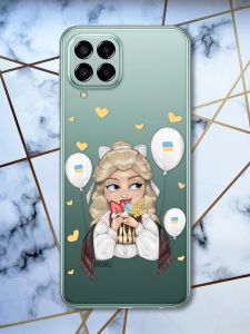 Прозорий чохол на Samsung Galaxy M33 5G Українка з солодощами (патріотичний принт 175)