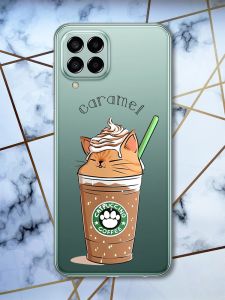 Прозорий чохол на Samsung Galaxy M33 5G Капучіно котик (принт 97)