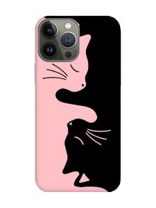 Матовий рожевий чохол на Apple iPhone 13 Pro Котики (принт 118)