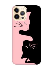 Матовий рожевий чохол на Apple iPhone 12 Pro Max Котики (принт 118)