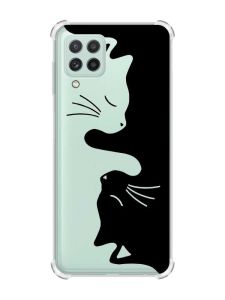 Чохол з потовщеними кутами на Samsung Galaxy A22 4G/M32/M22 Котики (принт 118)