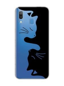 Прозорий чохол для Samsung Galaxy A30 (2019) / A20 (2019)  Котики (принт 118)