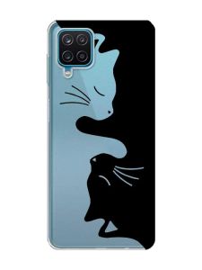 Прозорий чохол на Samsung A12 4G Котики (принт 118)