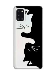 Прозорий чохол на Samsung A31 Котики (принт 118)