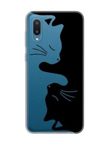 Прозорий чохол на Samsung Galaxy A02 / A022 (2021)  Котики (принт 118)