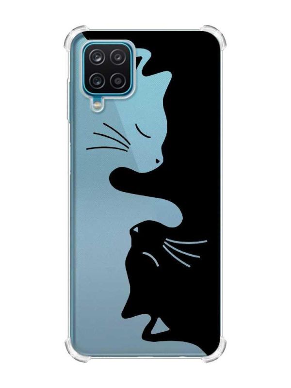 Чохол з потовщеними кутами на Samsung A12 4G Котики (принт 118)