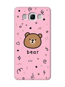Матовий рожевий чохол на Samsung Galaxy J7(2016) J710 Ведмедик (принт 76)