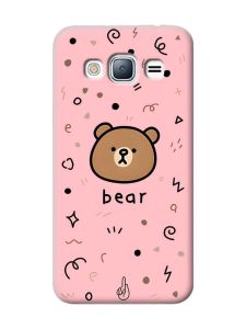Матовий рожевий чохол на Samsung Galaxy J3 / J310 Ведмедик (принт 76)