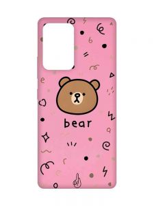 Матовий рожевий чохол на Samsung Galaxy A52 Ведмедик (принт 76)